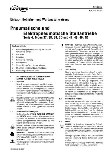 Pneumatische und Elektropneumatische Stellantriebe - Flowserve ...