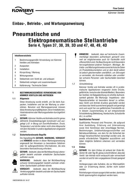 Pneumatische und Elektropneumatische Stellantriebe - Flowserve ...
