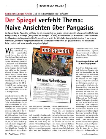 Der Spiegel verfehlt Thema: Naive Ansichten ... - Fischmagazin.de