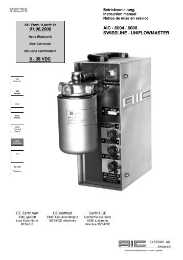 aic - 6004 / 6008 swissline - uniflowmaster 01.06 ... - AIC Systems