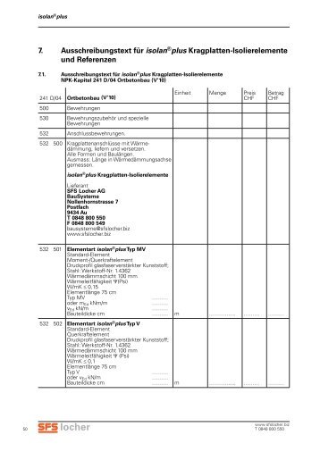 7. Ausschreibungstext für isolan®plus Kragplatten-Isolierelemente ...