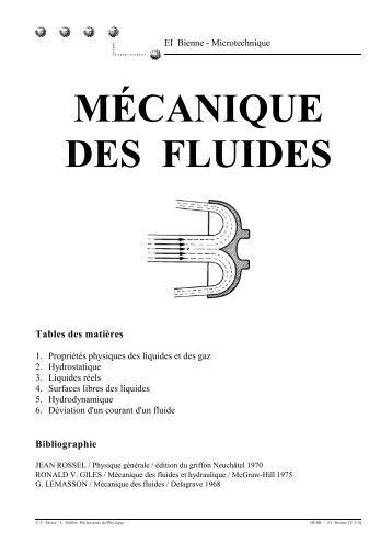 MÉCANIQUE DES FLUIDES