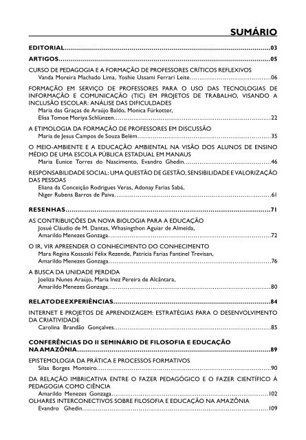 Revista Ethos & Episteme IV - Faculdade Salesiana Dom Bosco