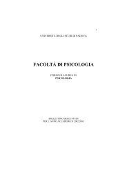 Facoltà di Psicologia - Università degli Studi di  Padova