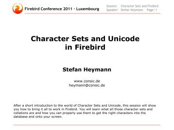 Character Sets and Unicode in Firebird