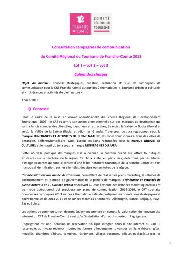 Lot 2 - Comité régional du tourisme de Franche-Comté