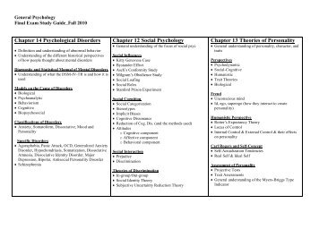 Chapter 14 Psychological Disorders Chapter 12 Social Psychology ...