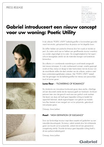 Gabriel introduceert een nieuw concept voor uw woning: Poetic Utility