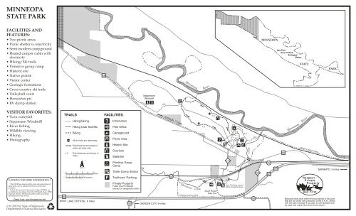Minneopa State Park Map Minneopa State Park Map - Minnesota Department Of Natural ...