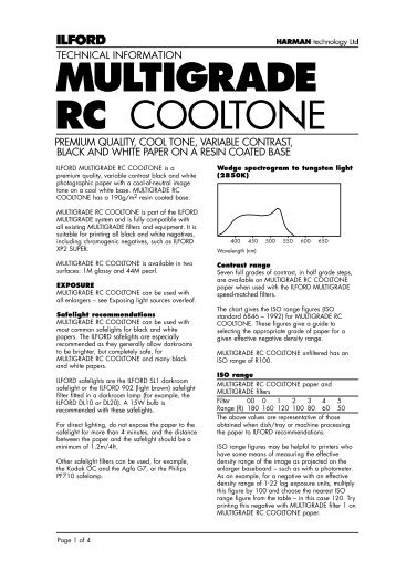 multigrade rc cooltone tech info - the ILFORD PHOTO Website