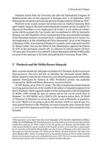 The Role of Salvatore Pincherle in the Development of Fractional ...
