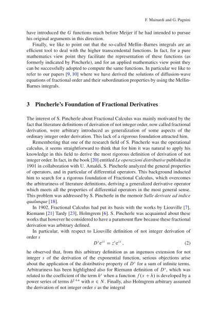 The Role of Salvatore Pincherle in the Development of Fractional ...