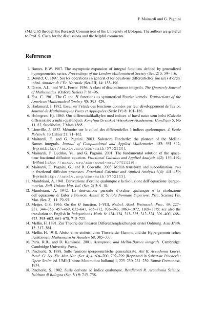 The Role of Salvatore Pincherle in the Development of Fractional ...