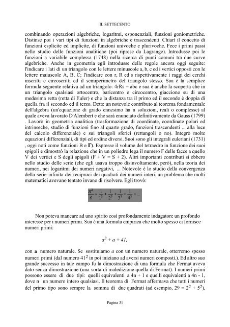 le scienze fisiche nel settecento - fisica/mente