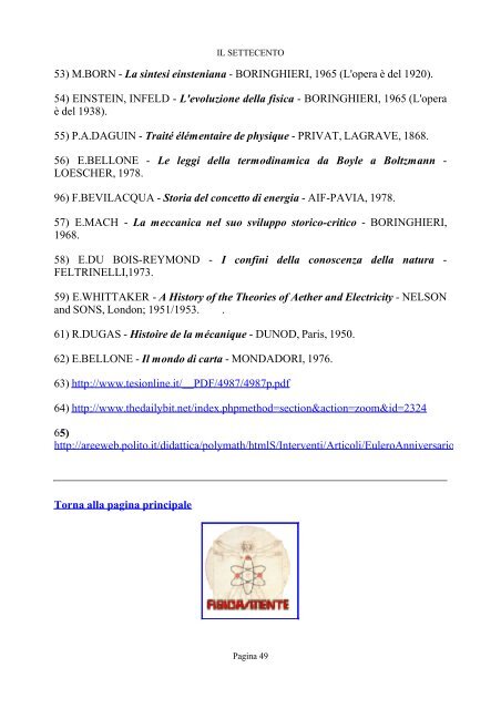 le scienze fisiche nel settecento - fisica/mente