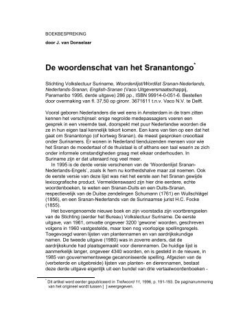 De woordenschat van het Sranantongo - Fryske Akademy