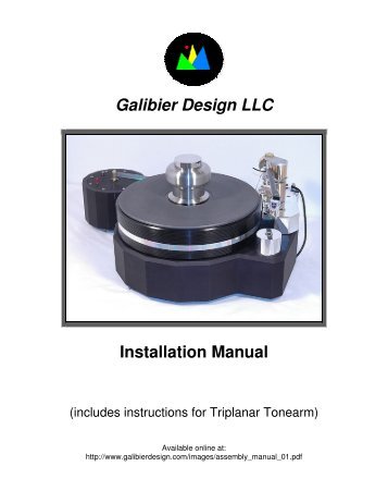 installation/assembly manual (opens in new window) - Galibier Design