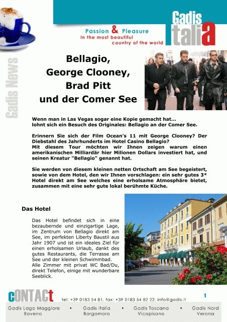 Bellagio, George Clooney, Brad Pitt und der Comer See