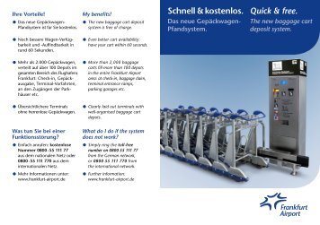 Schnell & kostenlos. Quick & free. - Frankfurt Airport