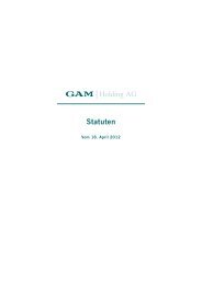 Statuten - GAM Holding AG