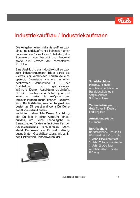 Ausbildung bei Fissler - Fissler GmbH