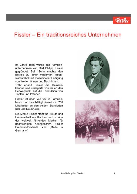 Ausbildung bei Fissler - Fissler GmbH