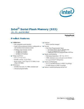 Intel® Serial Flash Memory (S33)