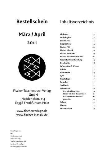 Bestellschein März / April 2011 - S. Fischer Verlag