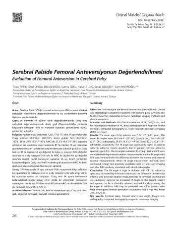 Serebral Palside Femoral Anteversiyonun ... - FTR Dergisi