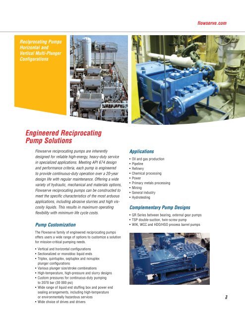 Reciprocating Pumps - Flowserve