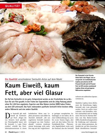 Kaum Eiweiß, kaum Fett, aber viel Glasur - fischmagazin.de