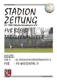 FVB BLEIBT TABELLENFÜHRER - FV Bauerbach