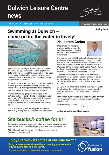 Dulwich Leisure Centre news - Fusion Lifestyle