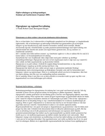 Elgregioner og regional forvaltning