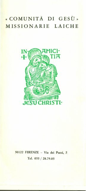 «COMUNITÀ DI MISSIONARIE LAICHE