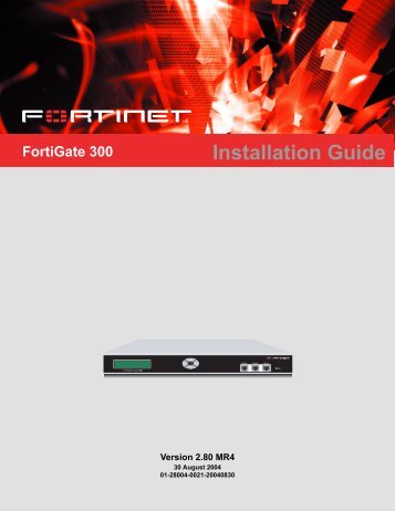 FortiGate 300 Installation Guide - Foreseeson