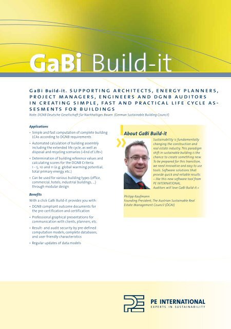 GaBi Build-it GaBi Build-it - PE International