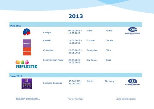 May 2013 Plastpol 07.05.2013 – 10.05.2013 ... - Gabriel Chemie