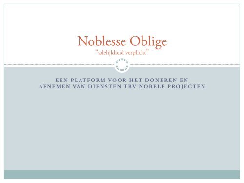 Noblesse Oblige