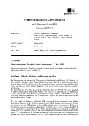 Protokollauszug des Gemeinderates - Gemeinde Gamprin