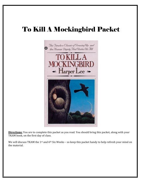 To Kill A Mockingbird Packet - Frisco ISD