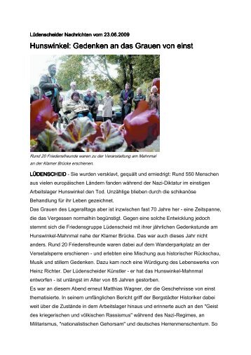 Pressebericht - Friedensgruppe Lüdenscheid