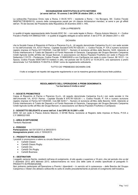 articolo 1 comma 1 del dpr 10 ottobre 2000 n 333