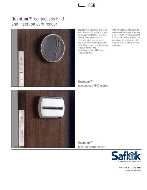 SAFLOK Quantum Lock PDF, 0.5 mb - FSB