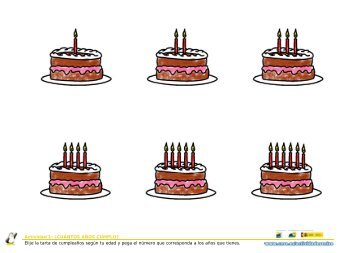 Actividad 1: ¿CUÁNTOS AÑOS CUMPLO? Elije la tarta de ...