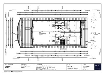 Hausboot floating 44 Ansicht Schnitte Grundriss - Floating Houses