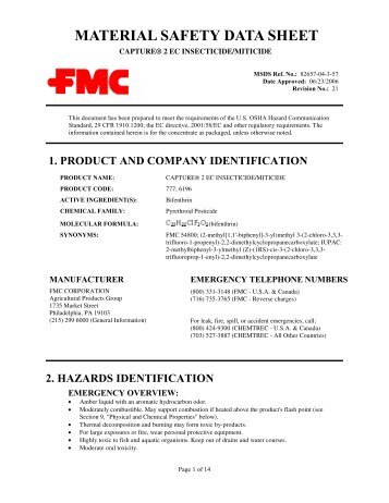 CAPTURE® 2 EC INSECTICIDE/MITICIDE - FMC Corporation