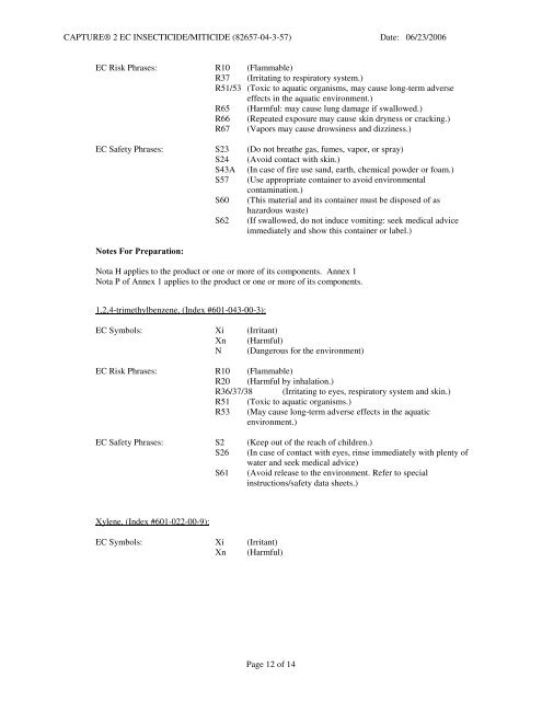 CAPTURE® 2 EC INSECTICIDE/MITICIDE - FMC Corporation