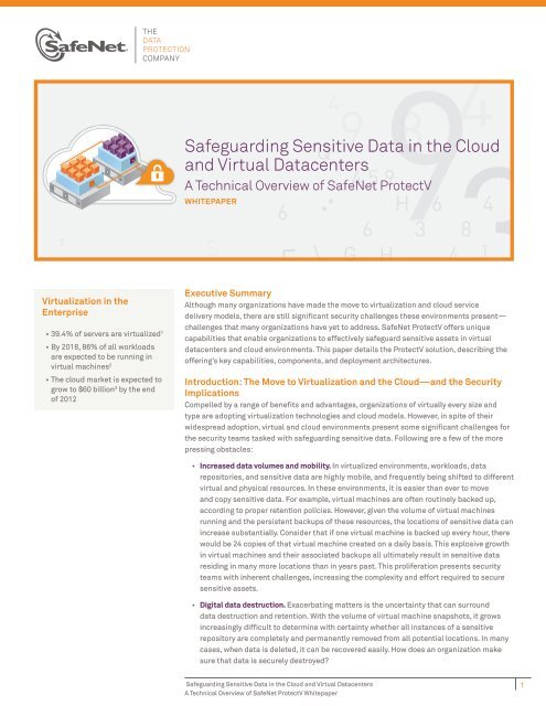 Safeguarding Sensitive Data in the Cloud and Virtual ... - ADN