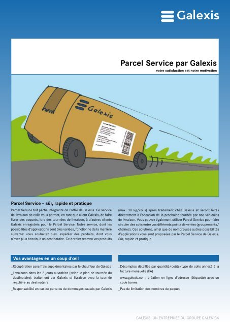 Parcel Service par Galexis - Galexis.com